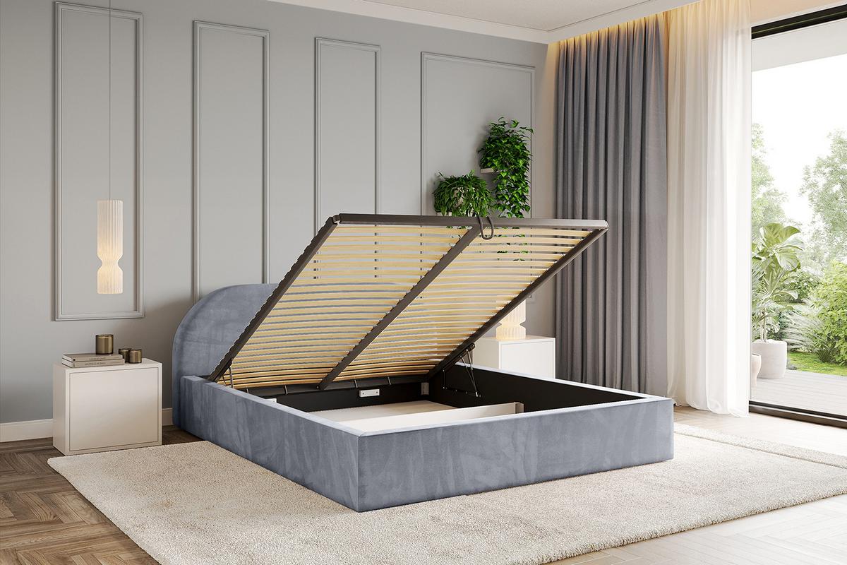 POLSTERBETT mit Bettkasten und Lattenrost, Boxbett ohne Matratze - TIVON-V1 180x200 Grau - Grau, Holzwerkstoff/Textil (180/200cm) - ALTDECOR