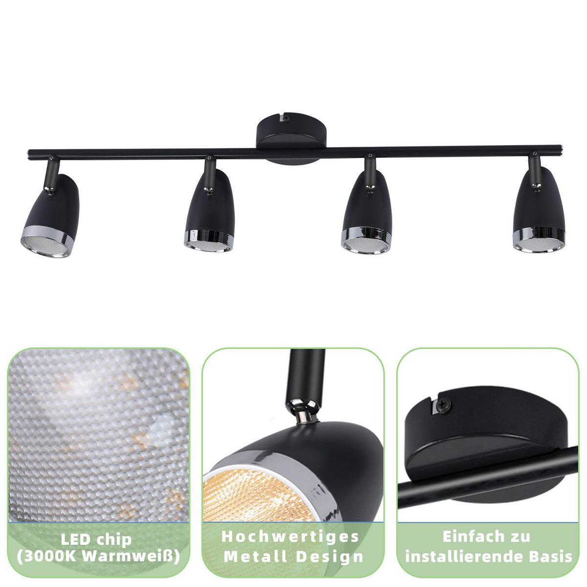 LED-DECKENSTRAHLER Leggitt 4-flammig 60/15.5/80cm - Dunkelgrau, Metall (60/15.5/80cm) - Nettlife