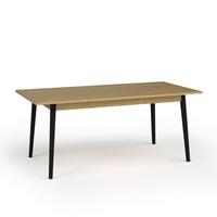 ESSTISCH Brunelli Eiche Baltic 200/80/90 cm – für 6 Personen - Eichefarben/Schwarz, Holzwerkstoff/Metall (90/200/80cm) - AX Living