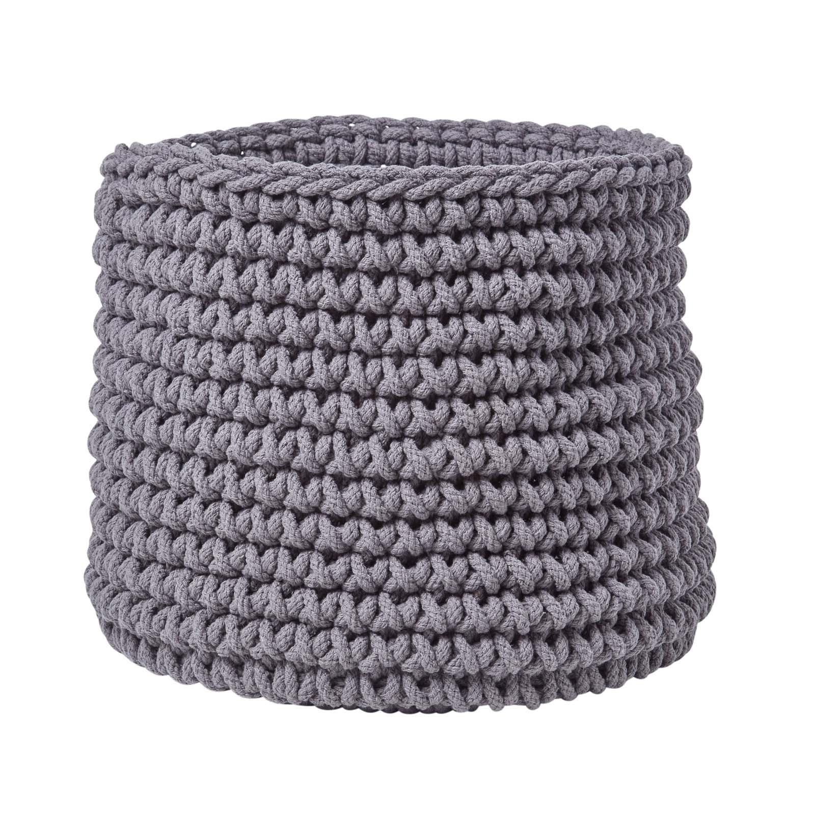 AUFBEWAHRUNGSKORB Baumwolle 42/37 cm - Grau, Textil (42/42/37cm) - Homescapes