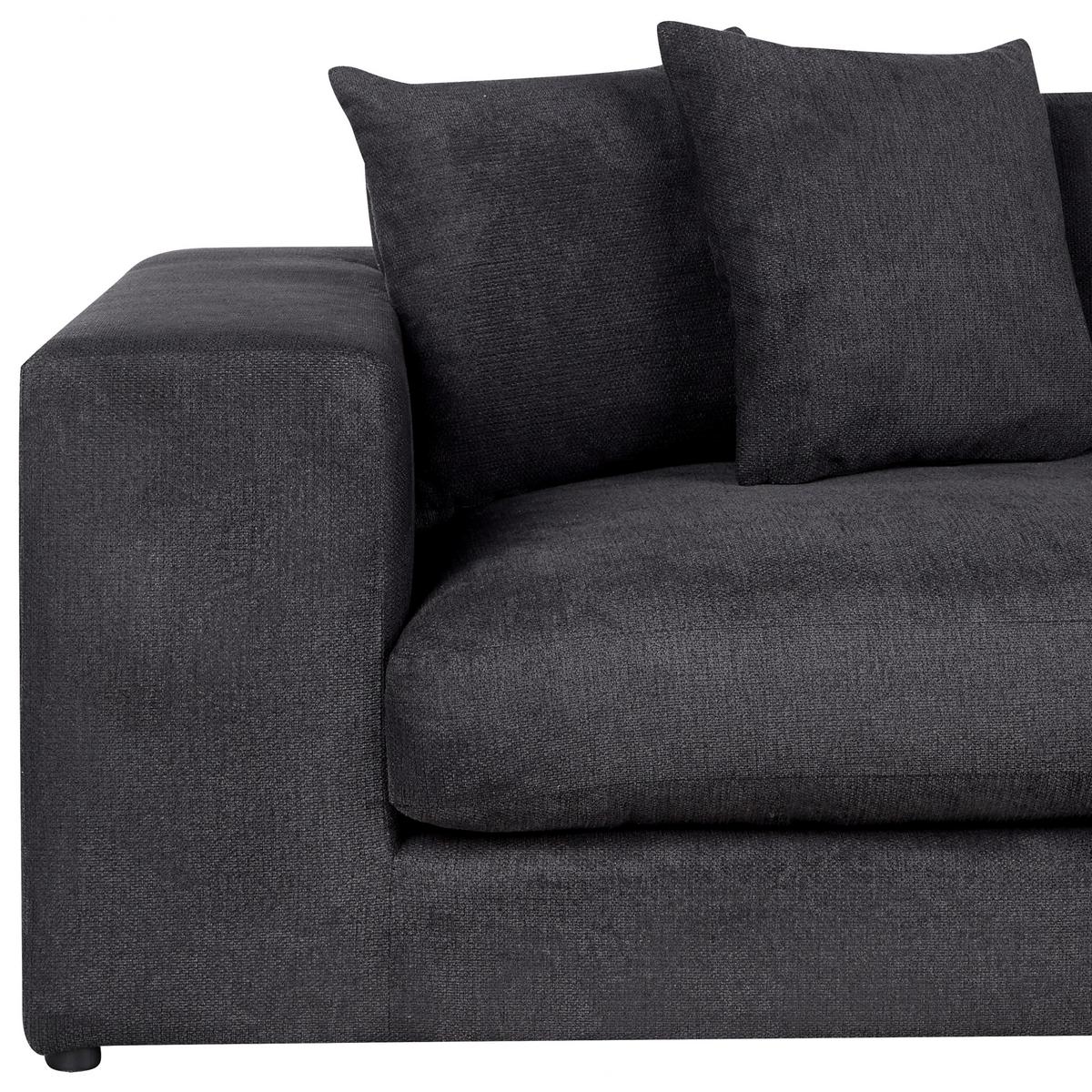 3-SITZER-SOFA schwarz mit Kissen Glorvika - Schwarz, Textil (240/58/120cm) - Beliani