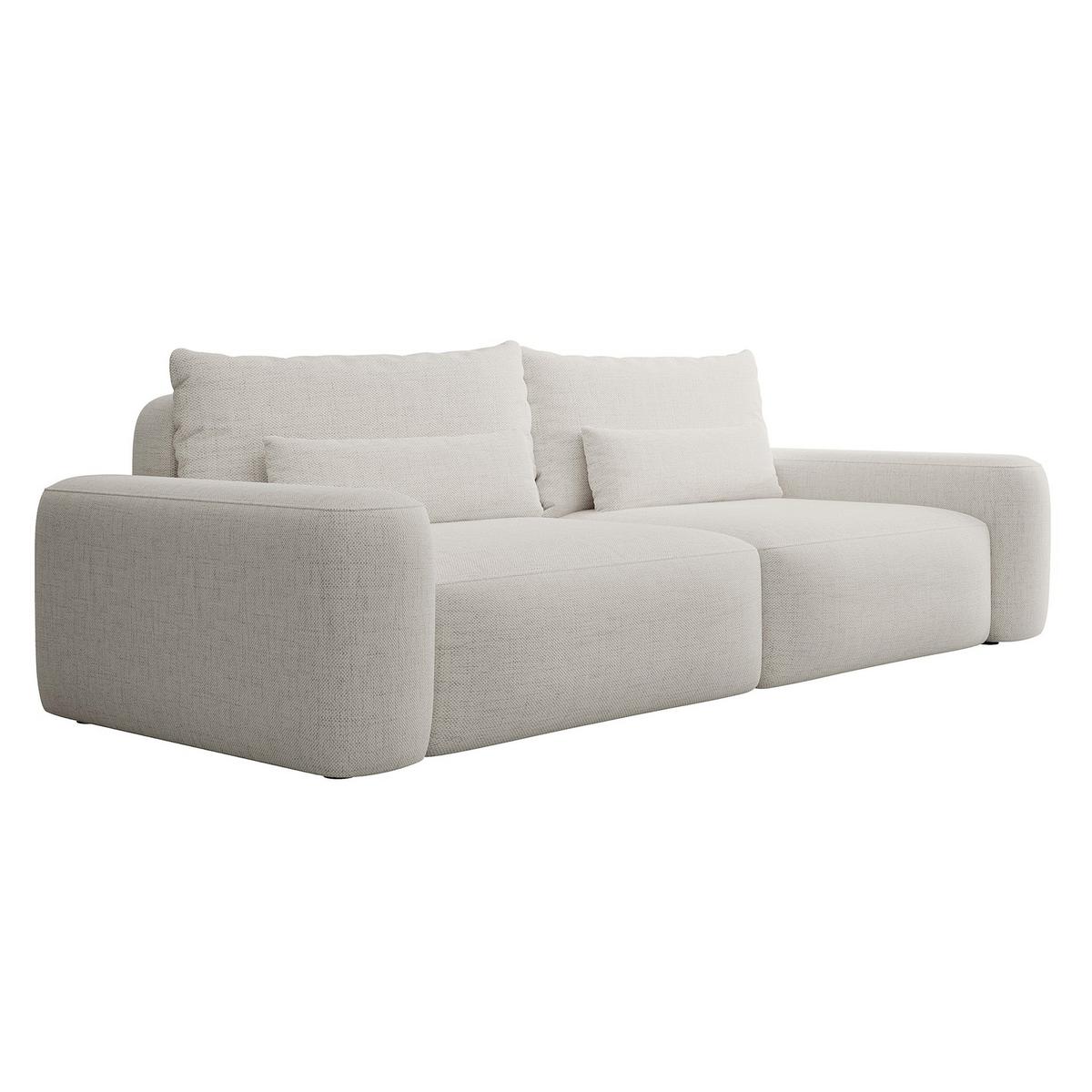SCHLAFSOFA Carnos Creme Chenille - Creme/Schwarz, Kunststoff/Textil (257/82/105cm) - Selsey