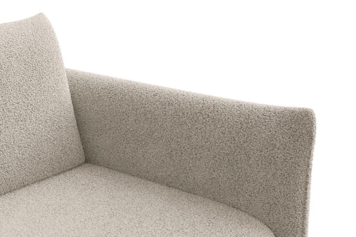 ECKSOFA TAUER 3-Sitzer LINKS, Bouclé-Stoff beige - Beige/Schwarz, Holz/Textil (173/206cm) - Courtois Laville