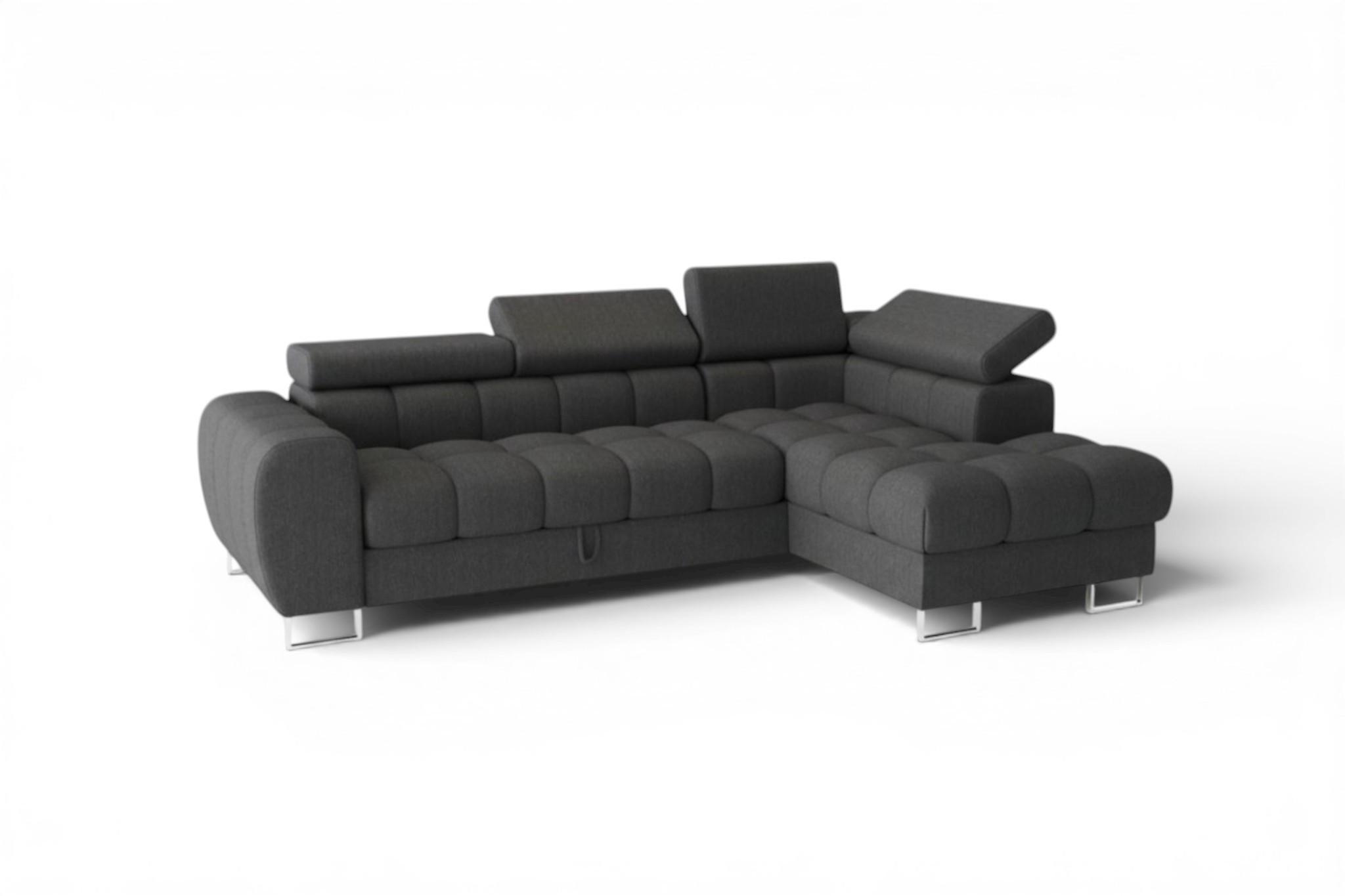 ECKSOFA Bastien Mit Schlaffunktion - Dunkelgrau, Holzwerkstoff/Textil (260/170cm) - Fun Möbel