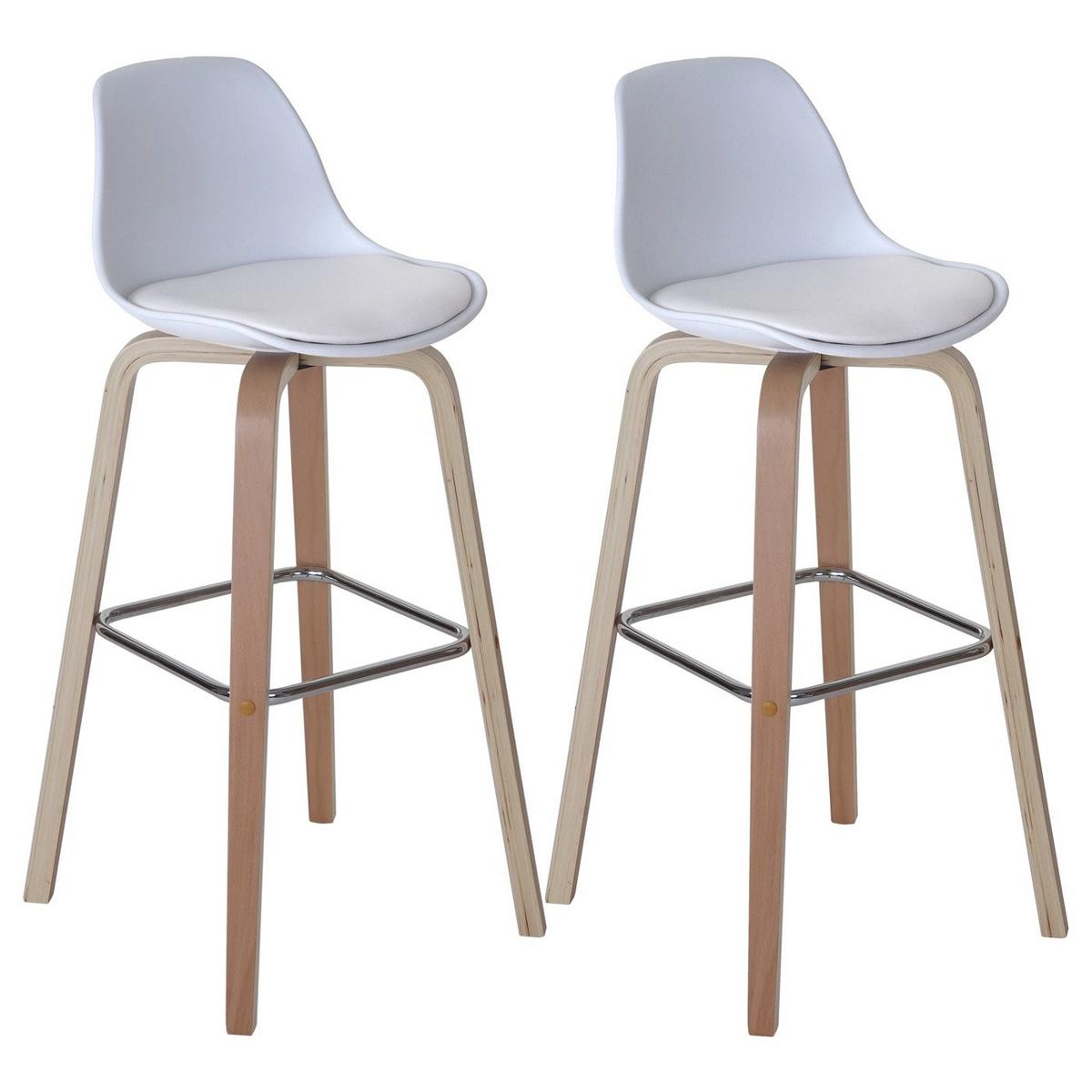 BARHOCKER Weißeiche Dekor 2er-Set - Silbereichenfarben, Textil (44/97/45cm) - MCW