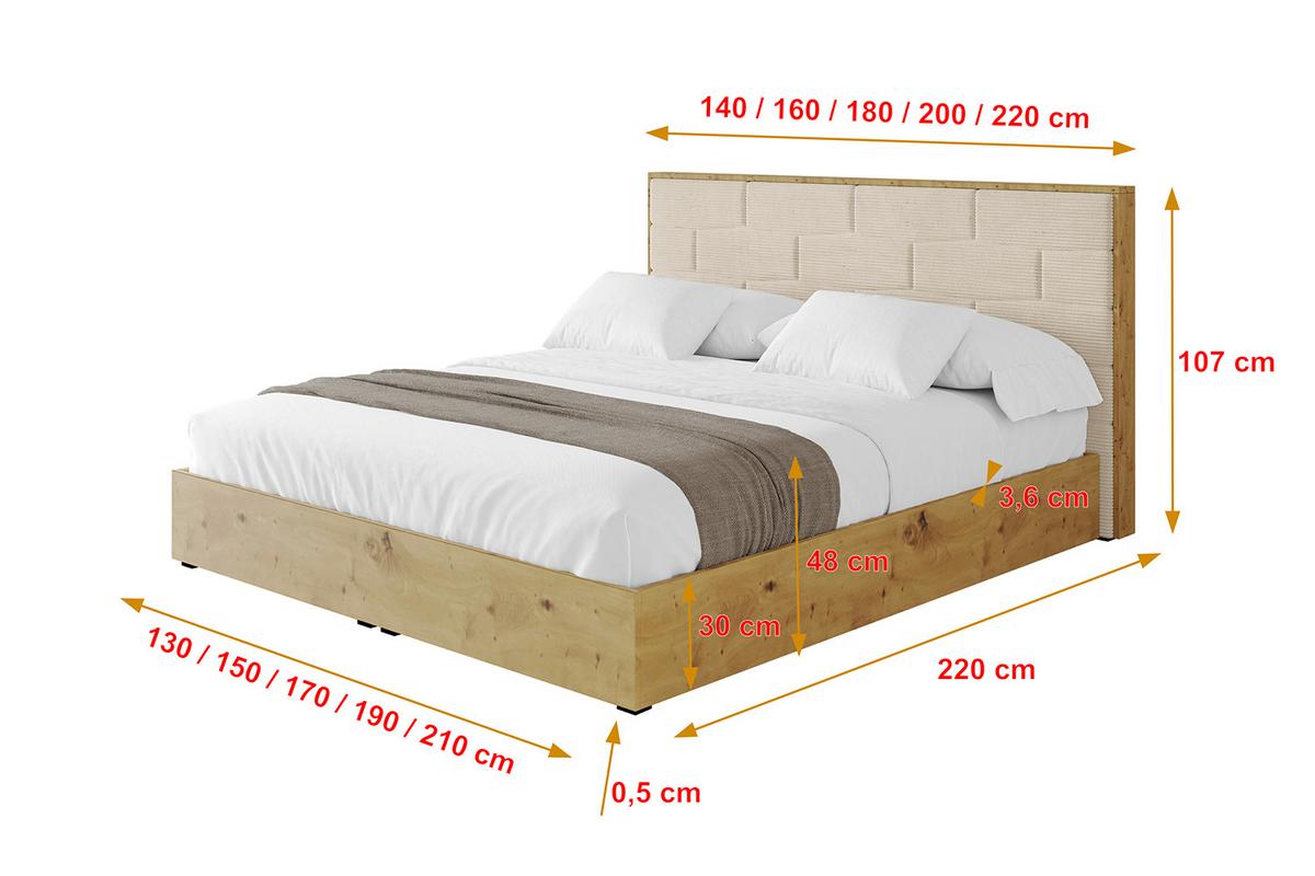 POLSTERBETT mit Bettkasten und Lattenrost, Boxbett ohne Matratze - ENZO8 160x200 Beige - Creme, Holzwerkstoff/Textil (160/200cm) - ALTDECOR