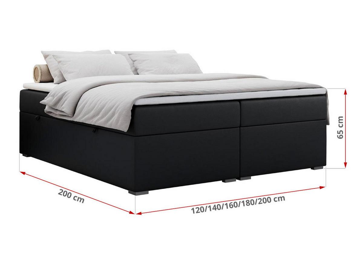 BOXBETT BESS 140/200 Schwarz Kunstleder - H3 - Schwarz, Holz/Textil (140/200cm) - MKS