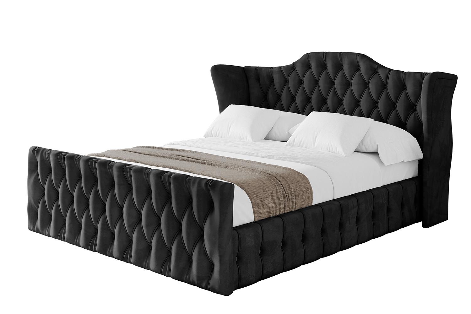 POLSTERBETT mit Bettkasten, Fußteil und Lattenrost, Boxbett ohne Matratze - MODY-Z 120x200 Schwarz - Schwarz, Holzwerkstoff/Textil (120/200cm) - ALTDECOR