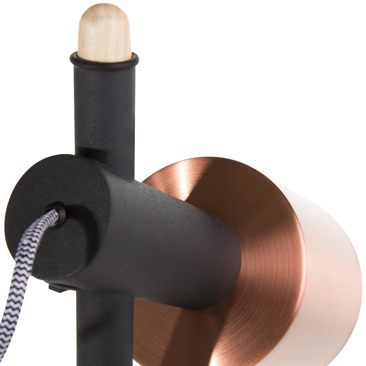 STEHLAMPE Owens 125 cm - Schwarz, Holz (12/28/125cm) - Beliani