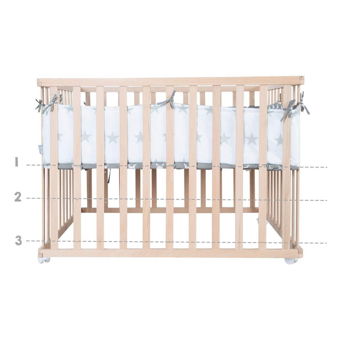 LAUFGITTER 100x100 Little Stars - Naturfarben, Holzwerkstoff (100/72.5/100cm) - Roba