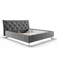 POLSTERBETT ANNY Grau Velvet - Grau, Textil (160/200cm) - KAWOLA