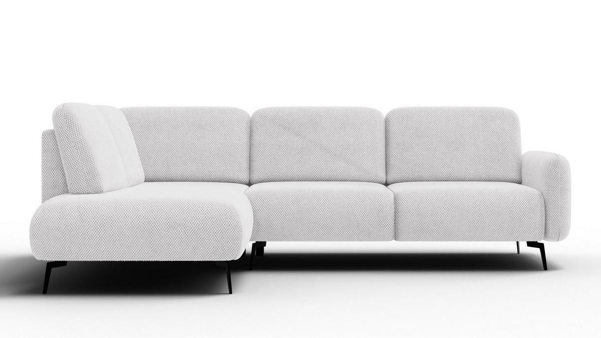ECKSOFA FEBE 5-Sitzer links, creme - Creme/Schwarz, Holz/Textil (271/190cm) - Wozimo