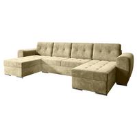WOHNLANDSCHAFT Bari U - Beige/Silberfarben, Holz/Textil (326/86/157cm) - MIRJAN24