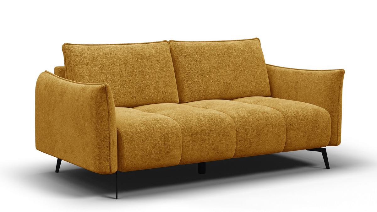 SOFA AERA 2,5-Sitzer, gelb - Gelb/Schwarz, Holz/Textil (187/89/96cm) - Wozimo