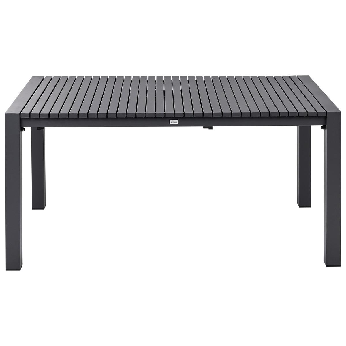 GARTENTISCH Ausziehbar 160/220/90 cm Metall Dunkelgrau Ardesio - Dunkelgrau, Metall (160/90/75cm) - Beliani