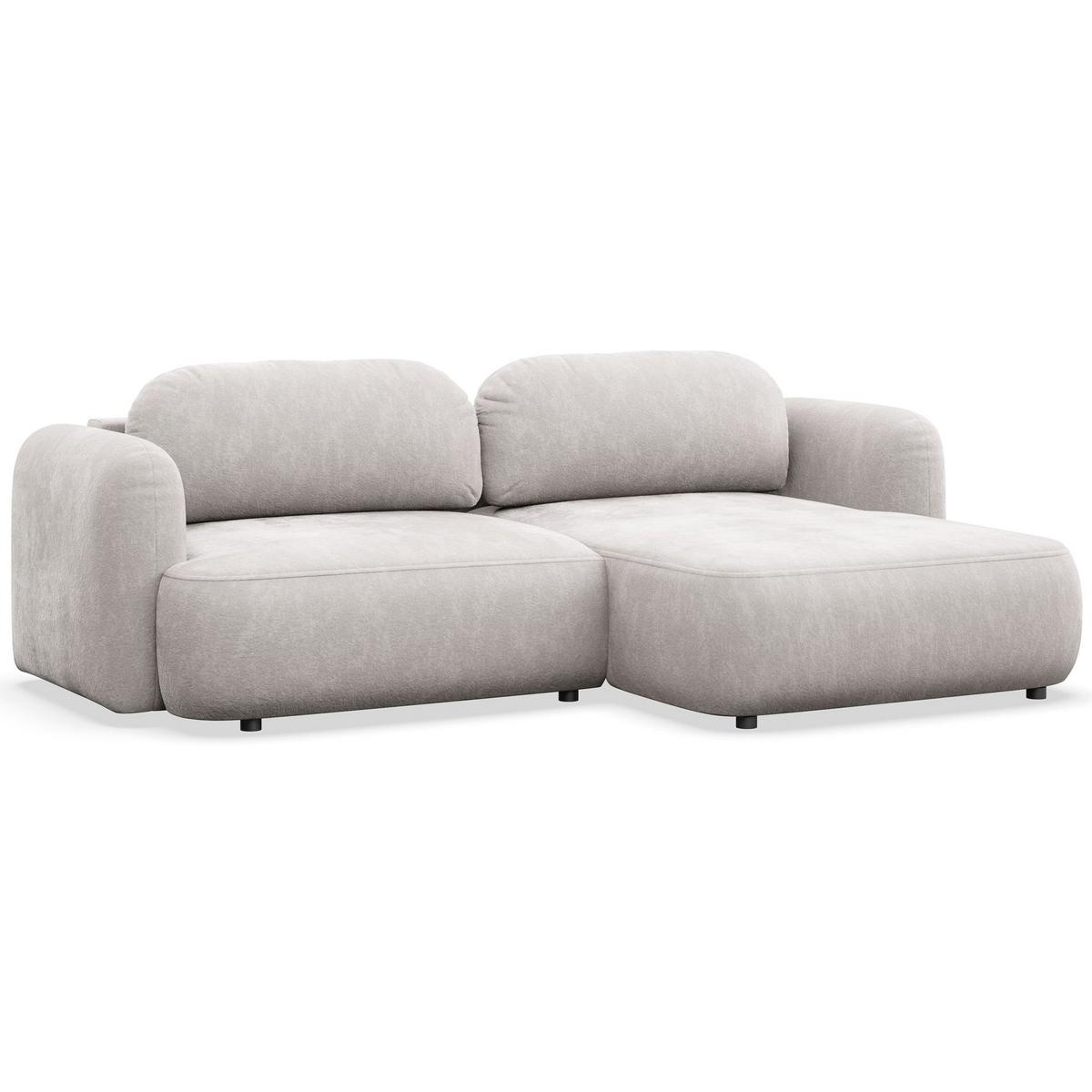 ECKSOFA Tvoya grau-beige Chenille - Taupe/Schwarz, Kunststoff/Textil (175/267cm) - Selsey
