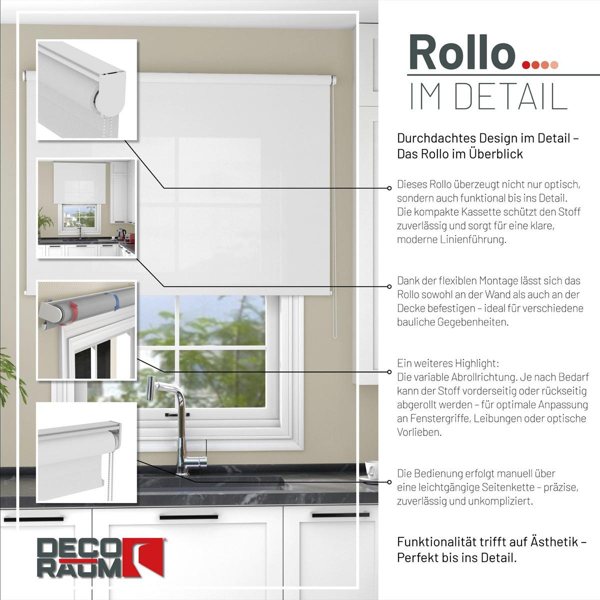 ROLLO blickdicht dunkelgrau 90 x 150cm - Dunkelgrau, Textil (90/150cm) - Deco-Raum