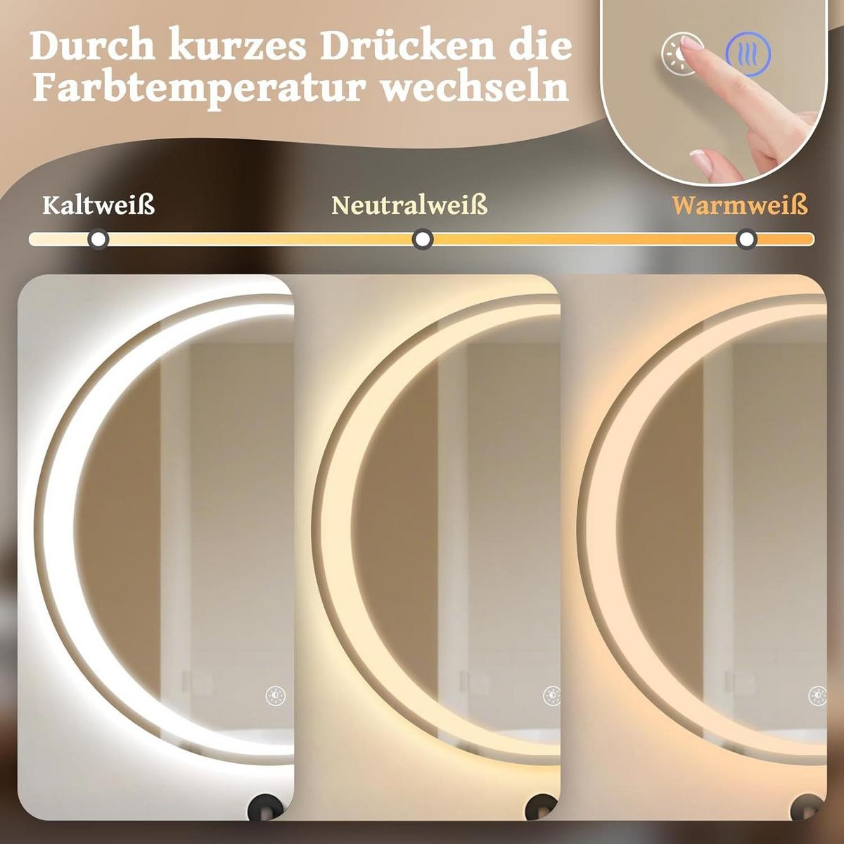 BADSPIEGEL Modern Linas 80/2.4/80 cm - Silberfarben, Glas/Metall (2.4/80/80cm) - ZMH