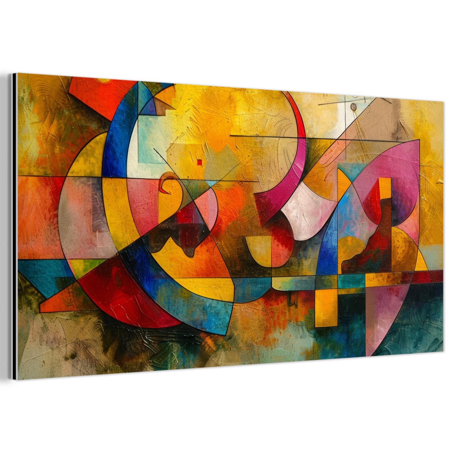 METALLBILD Kunst - Abstrakt - Modern 80x40 cm - Gelb, Metall (80/40cm) - MuchoWow