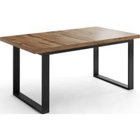 ESSTISCH Valentino rechteckig ausziehbar, Wotan Eiche 160/200/80/75 cm - Eiche Wotan/Schwarz, Holzwerkstoff/Metall (80/200/75cm) - WFL GROUP
