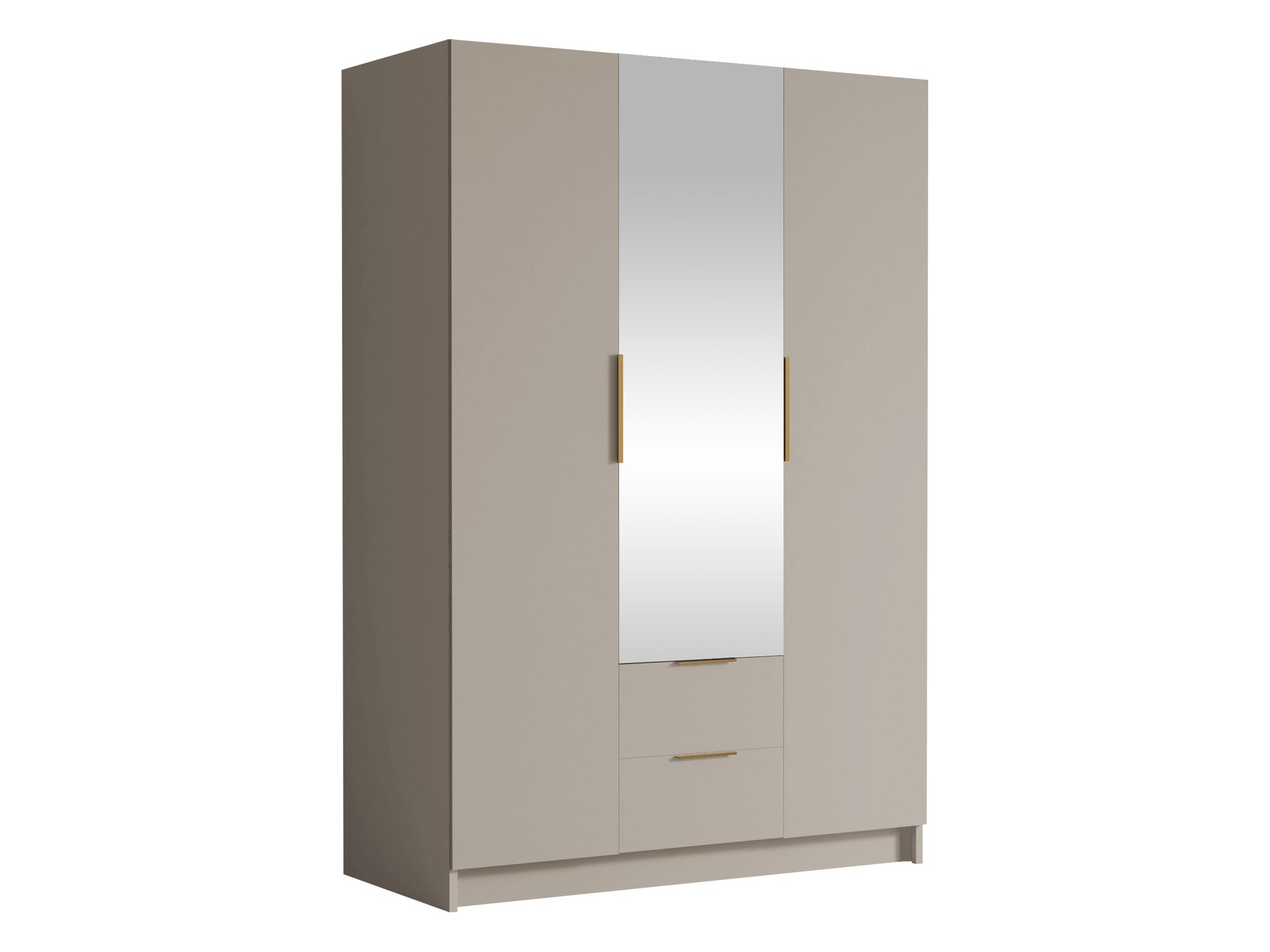 KLEIDERSCHRANK Calwi II - Kaschmir/Goldfarben, Holzwerkstoff/Kunststoff (150/216/60cm) - MIRJAN24