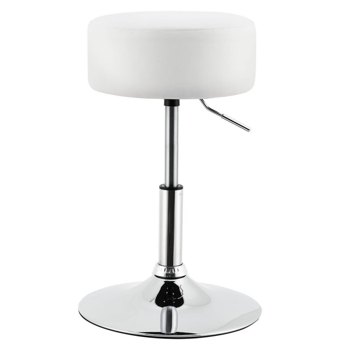 HOCKER Tonia weiß höhenverstellbar ideal für Schminktisch - Weiß, Textil (38.5/64/38.5cm) - Juskys