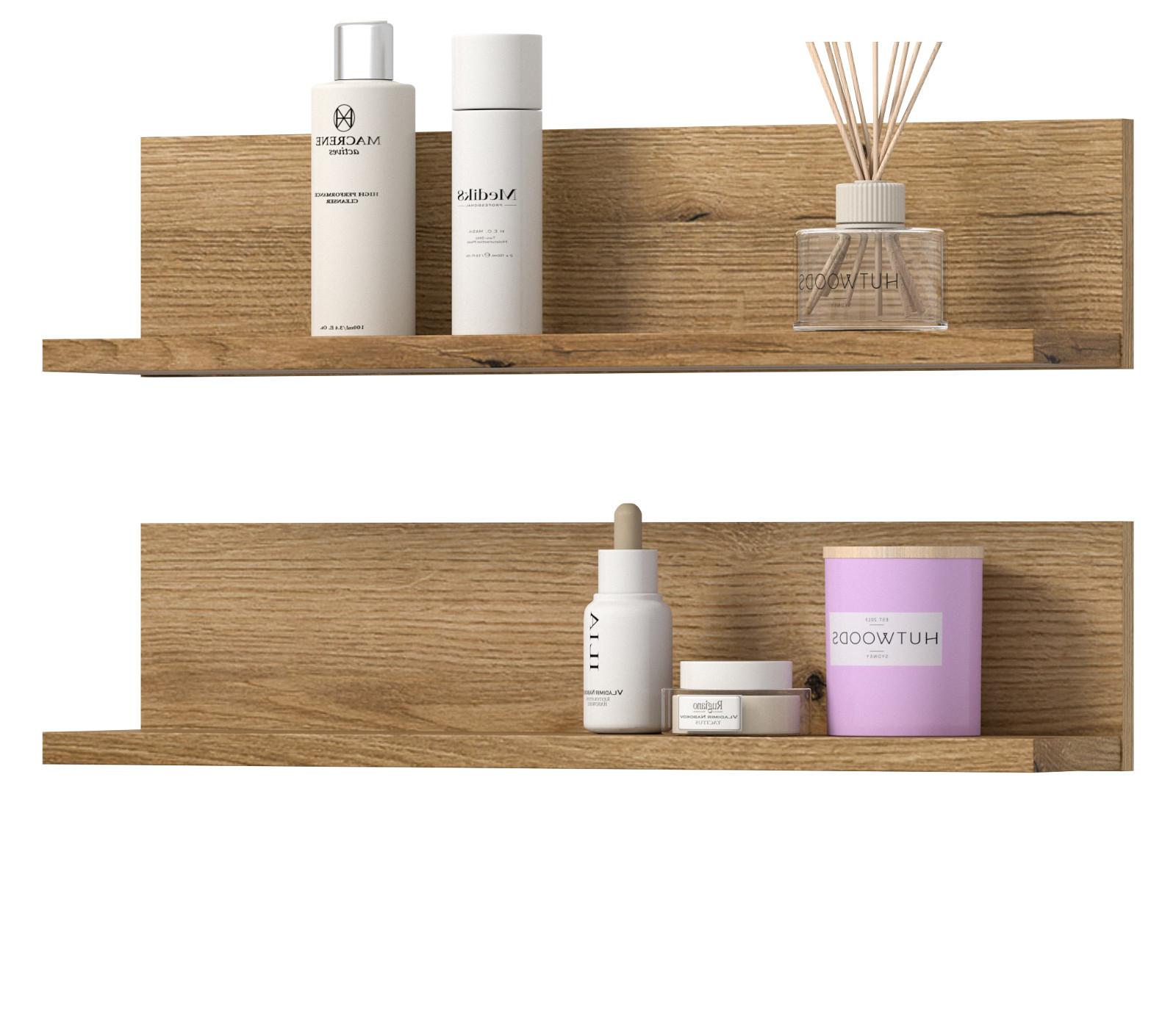 REGAL Evoke Eiche 51 cm, Badezimmer Regal 2er Set - Eichefarben, Holzwerkstoff (51/12/14cm) - Inn.Furn