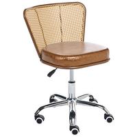 SCHREIBTISCHSTUHL Kunstleder Braun Roswell - Braun, Kunststoff (54/70/50cm) - Beliani