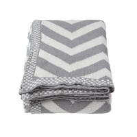 STRICKDECKE 130/170 cm, Zickzack-Muster Baumwolle - Grau, Textil (130/170cm) - Homescapes