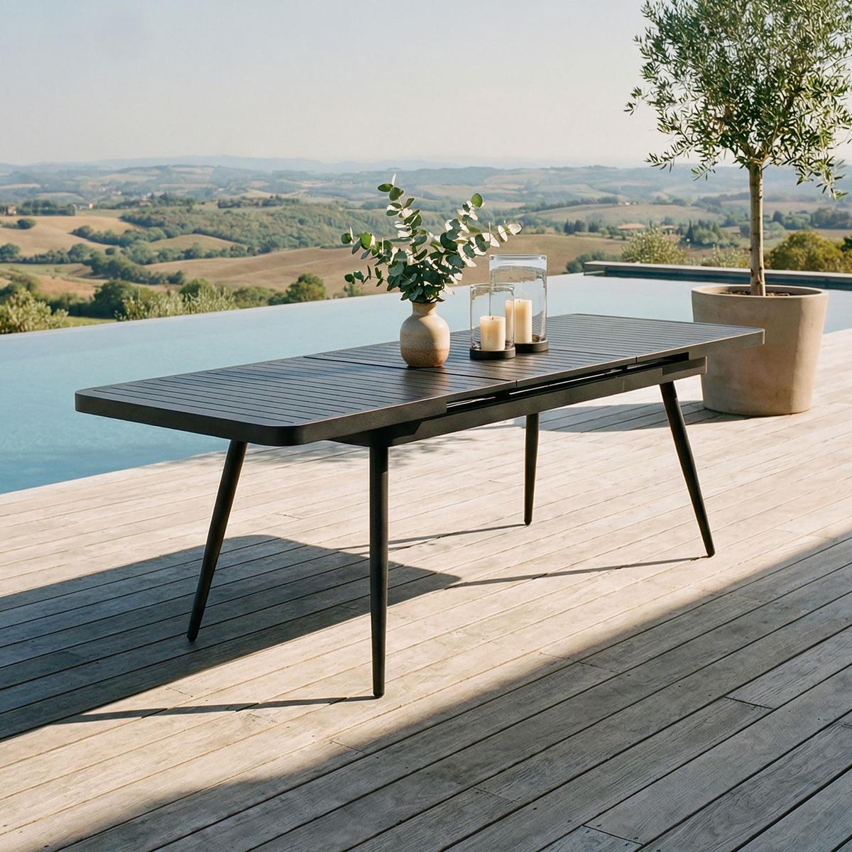 GARTENTISCH SUNNY schwarz - Schwarz, Metall (90/180/77cm) - IDIMEX