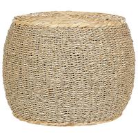 POUF Seegras Beige Haiphong - Beige, Holz (40/30/40cm) - Beliani