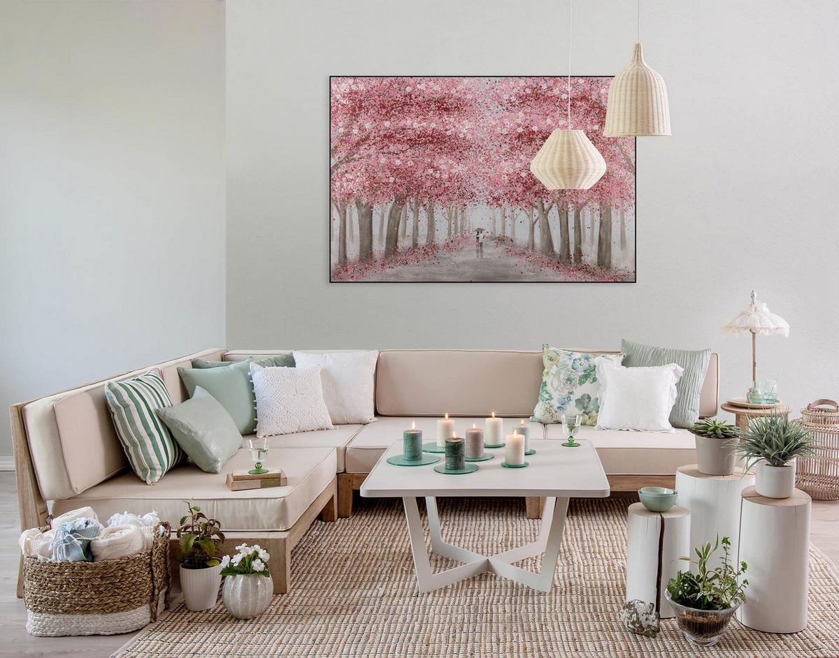 ÖLGEMÄLDE 120/80 cm - Pink, Holz/Textil (120/80cm) - KUNSTLOFT