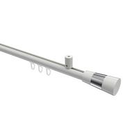GARDINENSTANGE INNENLAUF Sonius Tanara 140 cm, 1-läufig, 20 mm Ø Weiß - Chromfarben/Weiß, Metall (140cm) - INTERDECO