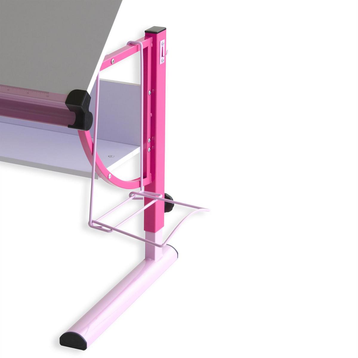 KINDERSCHREIBTISCH CARINA - Weiß/Rosa, Holzwerkstoff/Metall (114/90/60cm) - IDIMEX