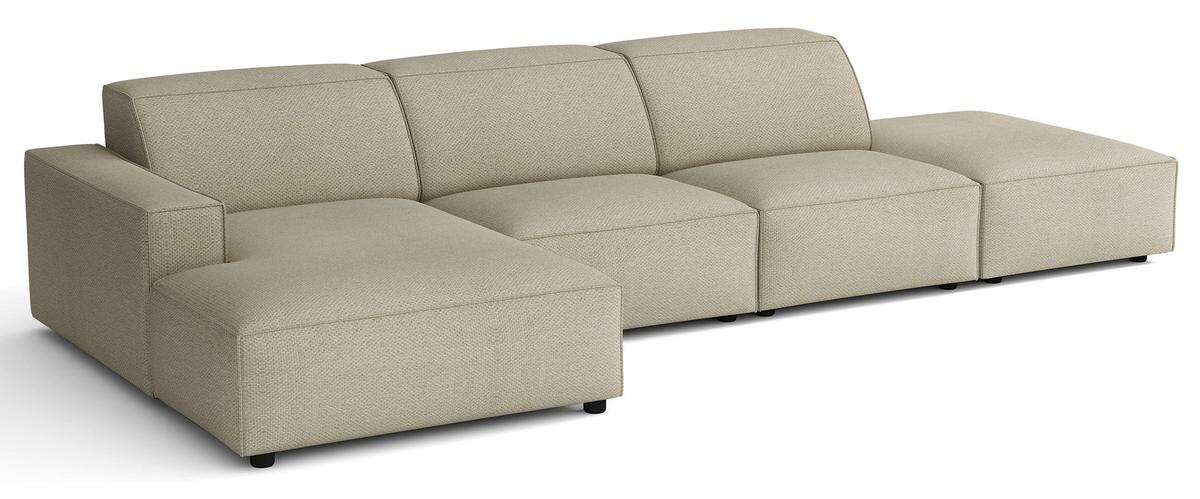 ECKSOFA Sellmo 344 cm - Taupe/Schwarz, Kunststoff/Textil (350/166cm) - Selsey
