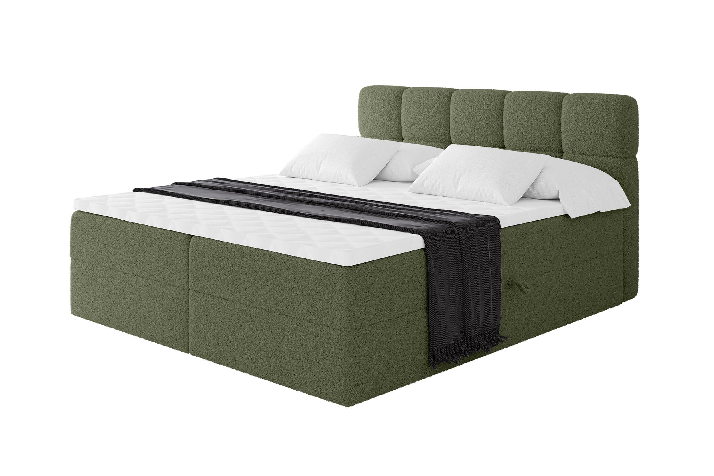 BOXBETT mit Matratze H4 - FAMA - 120x200 cm Grün Quelle - Grün, Holzwerkstoff (120/200cm) - ALTDECOR