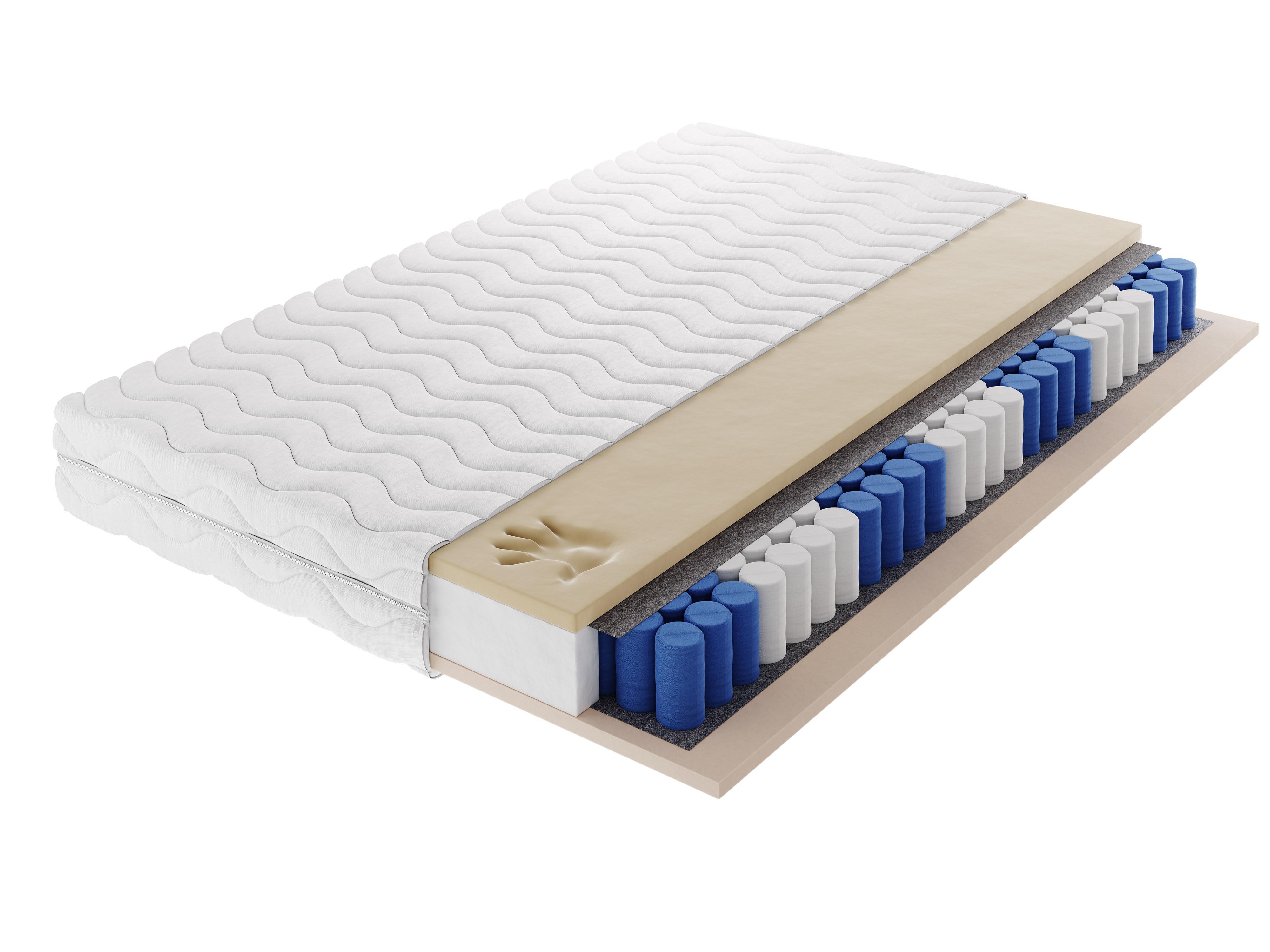 TASCHENFEDERKERNMATRATZE NOVARIS 180x200, H3, Höhe ca.: 20 cm - Weiß, Textil (180/200cm) - MASSENO