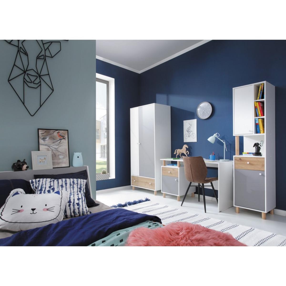 JUGENDBETT Figo mit 1 Schublade, 90x200 cm - Eiche Artisan/Weiß, Holzwerkstoff (90/200cm) - Beautysofa