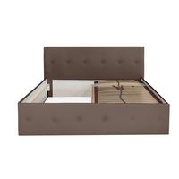 POLSTERBETT Atalanta Dunkelbraun 100 x 200 x 40 cm Mit Hochwertiger Matratze H3 (bis 120 kg) und Lattenrost - Dunkelbraun, Holz (100/200cm) - Halmon Schlafkomfort Betten 