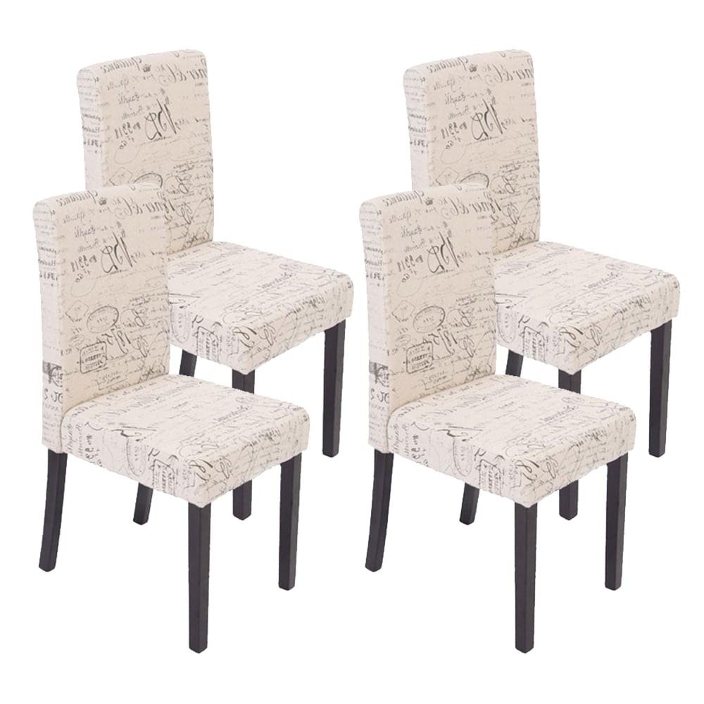 ESSZIMMERSTUHL SCHRIFT Beige, Schwarz, Dunkelbraun 4er-Set - Beige/Dunkelbraun, Textil (43/90/56cm) - MCW