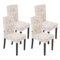 ESSZIMMERSTUHL SCHRIFT Beige, Schwarz, Dunkelbraun 4er-Set - Beige/Dunkelbraun, Textil (43/90/56cm) - MCW
