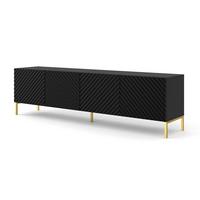 TV LOWBOARD Schwarz, Gold 200/56/42 - Goldfarben/Schwarz, Holzwerkstoff (200/56/42cm) - RAUMHIRSCH FURNITURE