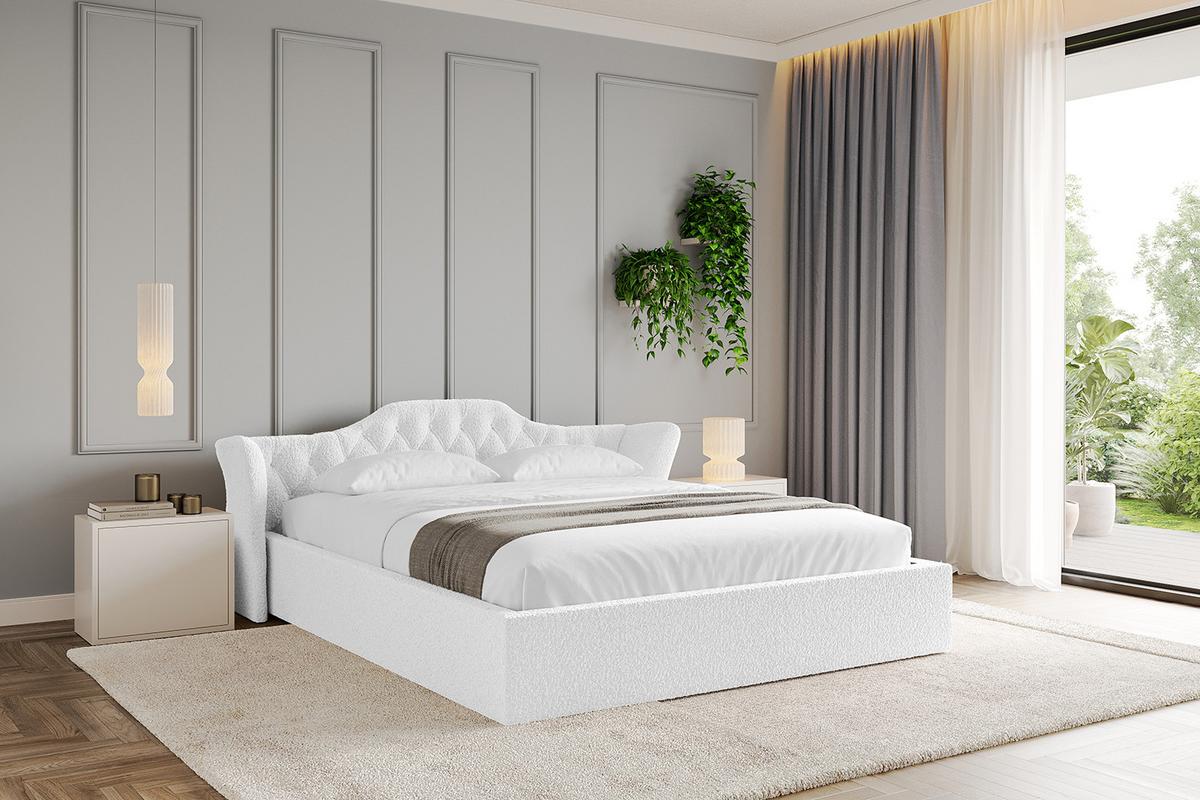 POLSTERBETT mit Bettkasten und Lattenrost, Boxbett ohne Matratze - ZORAN-V1 120x200 Weiß - Weiß, Holzwerkstoff/Textil (120/200cm) - ALTDECOR