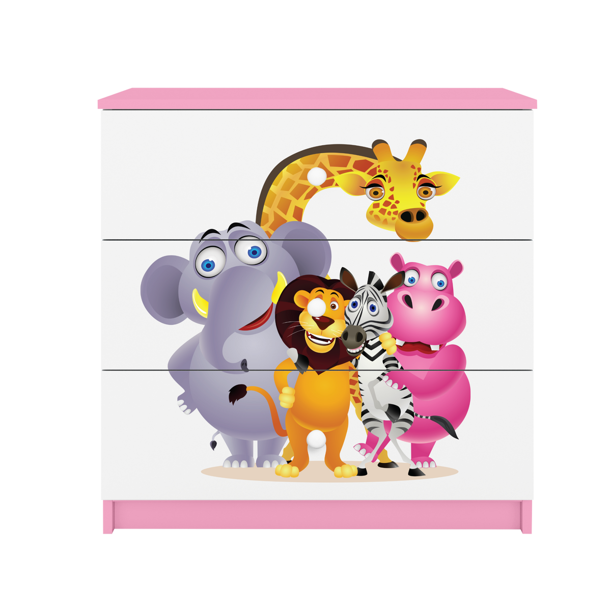 KOMMODE Babydreams ZOO 81/81/41 - Rosa, Holzwerkstoff (81/81/41cm) - RAUMHIRSCH FURNITURE