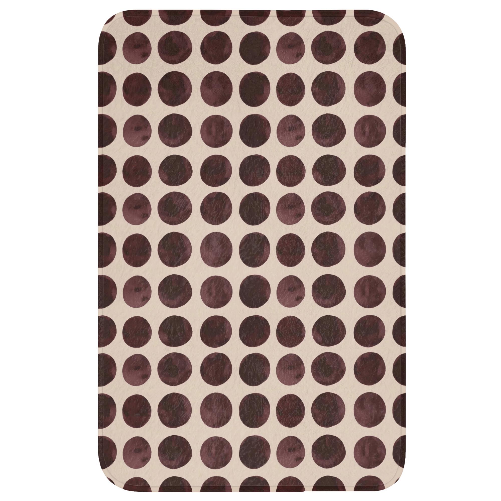 WC-VORLEGER Polka dots - Muster - Braun WC Teppich 50x80 cm - Bordeaux, Textil (50/1cm) - OnlyWow