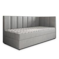 BOXBETT BEVE 90x200 cm mit Matratze und Topper, H2+H3 - Hellgrau - Hellgrau, Holz (90/200cm) - MASSENO