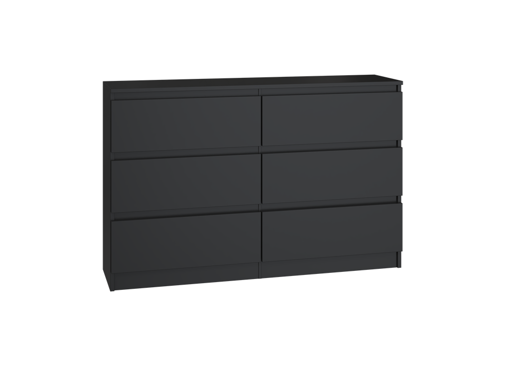 KOMMODE Schwarz 120/75/30 - Schwarz, Holzwerkstoff (120/75/30cm) - RAUMHIRSCH FURNITURE