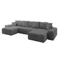WOHNLANDSCHAFT ENIL-U 401x189x68 Dunkelgrau Cord - Dunkelgrau, Holzwerkstoff/Kunststoff (401/68/189cm) - ALTDECOR