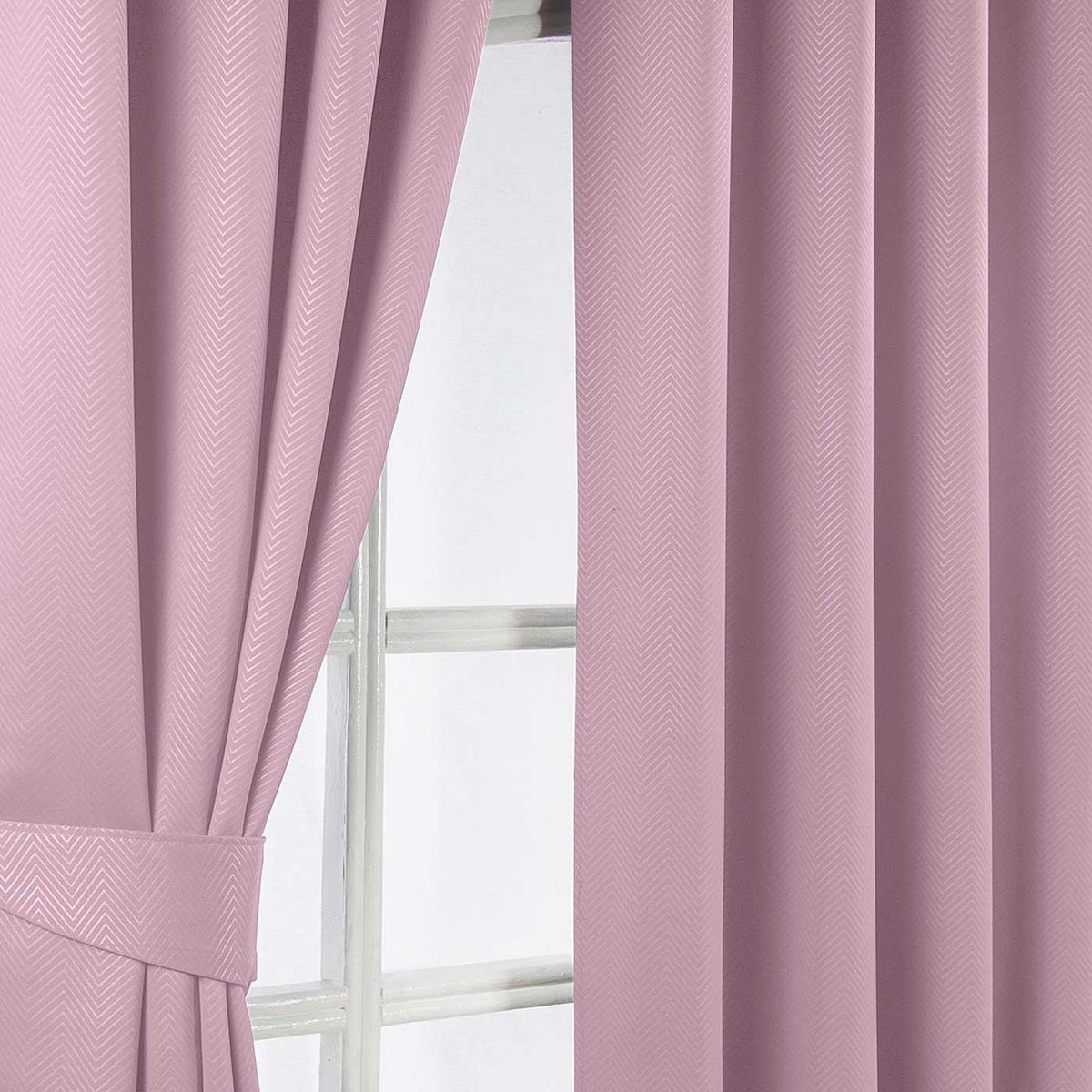 VERDUNKELUNGSVORHÄNGE Fischgrät mit Thermo-Funktion, Ösen 167/182 cm - Rosa, Textil (167/182cm) - Homescapes
