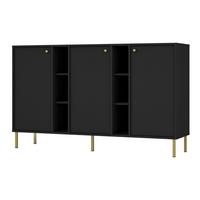 SIDEBOARD TORINO 158/95/41 cm mit 3 Türen Graphitfarben - Graphitfarben, Holzwerkstoff (158/95/41cm) - MASSENO